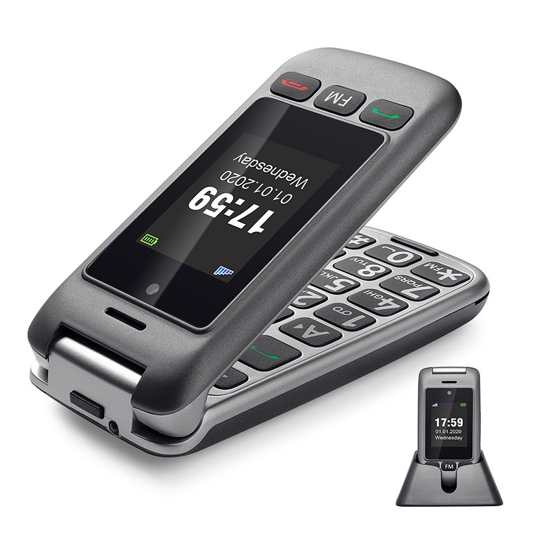 Artfone G6 dual LCD 3G flip senior phone Telephone for the elderly